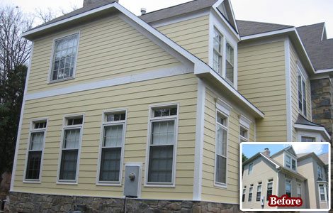 Before and After Replacement Siding