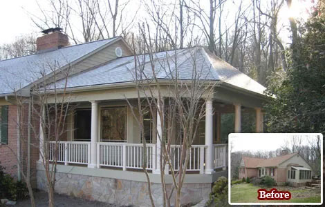 Before and After Porch Renovation